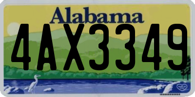 AL license plate 4AX3349