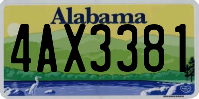 AL license plate 4AX3381