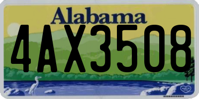 AL license plate 4AX3508