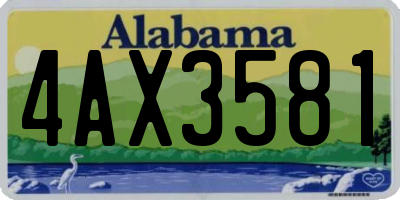 AL license plate 4AX3581