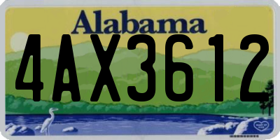 AL license plate 4AX3612