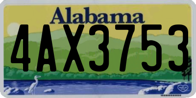 AL license plate 4AX3753