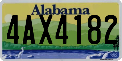 AL license plate 4AX4182