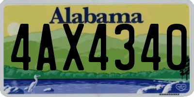 AL license plate 4AX4340
