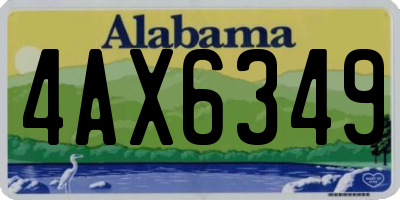 AL license plate 4AX6349