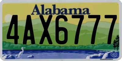 AL license plate 4AX6777