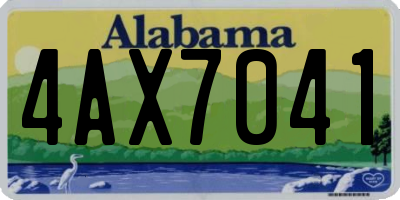 AL license plate 4AX7041