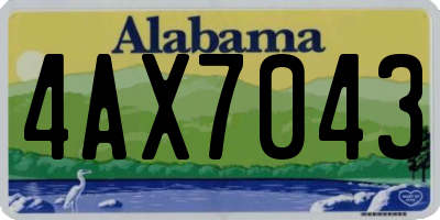 AL license plate 4AX7043