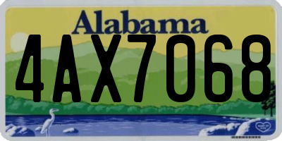 AL license plate 4AX7068