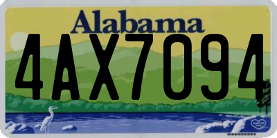 AL license plate 4AX7094