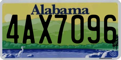 AL license plate 4AX7096