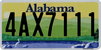 AL license plate 4AX7111