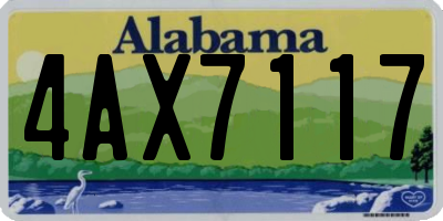 AL license plate 4AX7117