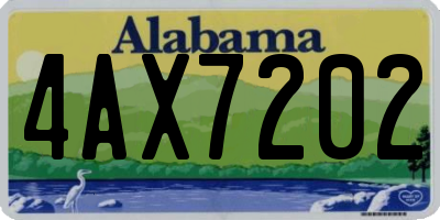 AL license plate 4AX7202