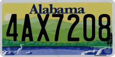 AL license plate 4AX7208