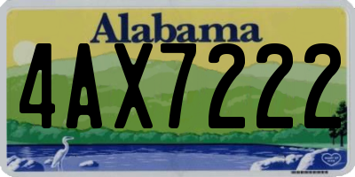 AL license plate 4AX7222