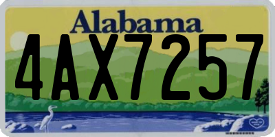 AL license plate 4AX7257