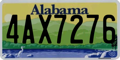 AL license plate 4AX7276