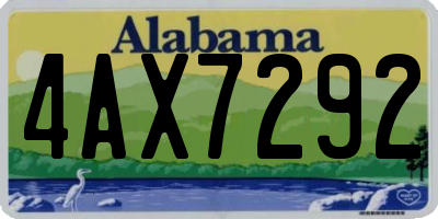 AL license plate 4AX7292