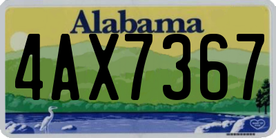 AL license plate 4AX7367
