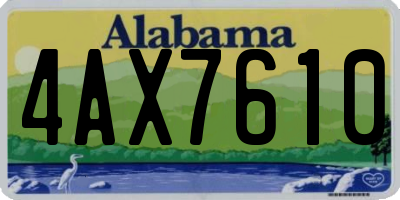 AL license plate 4AX7610