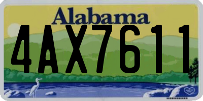 AL license plate 4AX7611