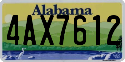 AL license plate 4AX7612
