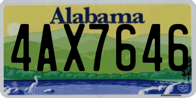 AL license plate 4AX7646