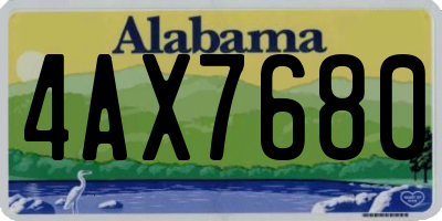 AL license plate 4AX7680