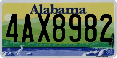 AL license plate 4AX8982