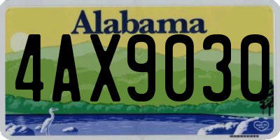 AL license plate 4AX9030