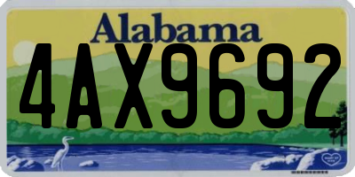 AL license plate 4AX9692