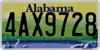 AL license plate 4AX9728