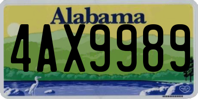 AL license plate 4AX9989