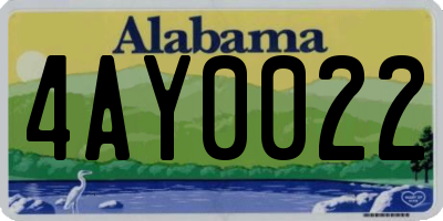 AL license plate 4AY0022