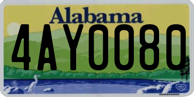 AL license plate 4AY0080