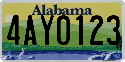 AL license plate 4AY0123