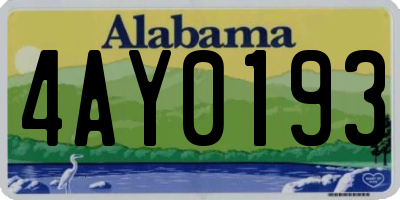 AL license plate 4AY0193