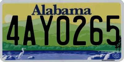 AL license plate 4AY0265