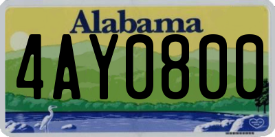 AL license plate 4AY0800
