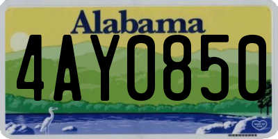 AL license plate 4AY0850