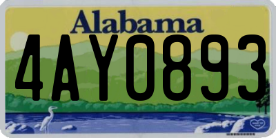 AL license plate 4AY0893