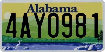 AL license plate 4AY0981