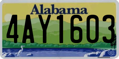 AL license plate 4AY1603
