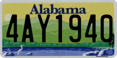 AL license plate 4AY1940