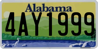 AL license plate 4AY1999