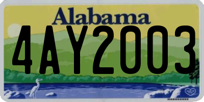 AL license plate 4AY2003