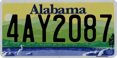 AL license plate 4AY2087