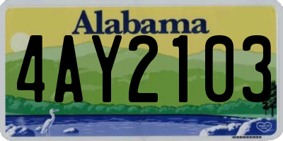 AL license plate 4AY2103