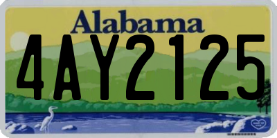 AL license plate 4AY2125
